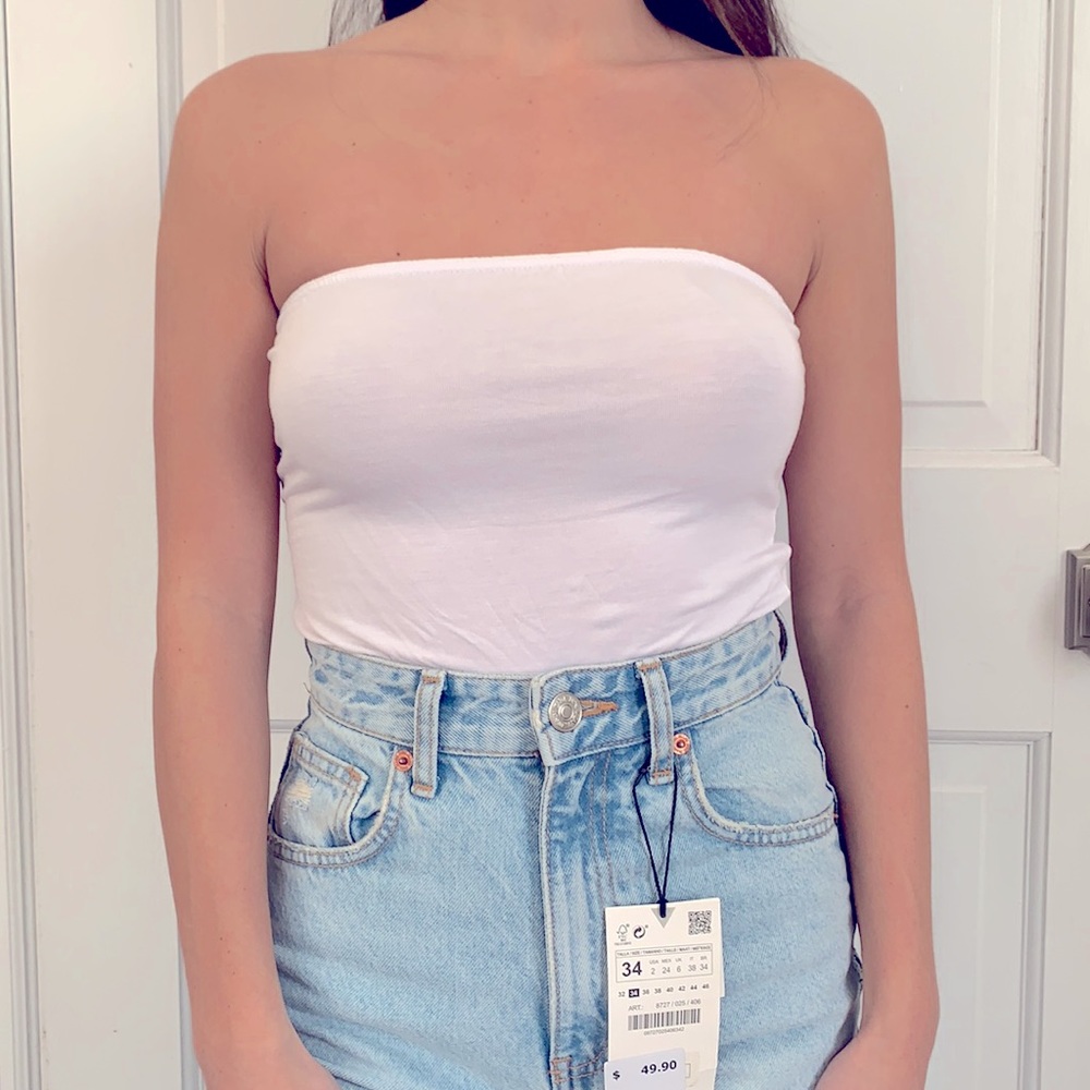 White tube top USA 4 NWT!